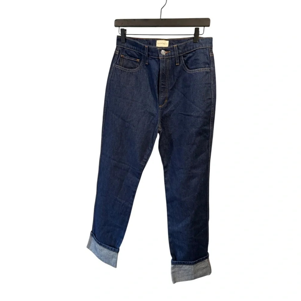Favorite Daughter Valentina High Rise Straight Cuffed Jeans Manchester Denim 26 - Picture 2 of 6